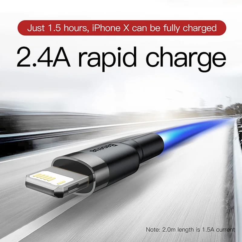 สาย USB ชาร์จเร็ว 2.4A สำหรับ iPhone