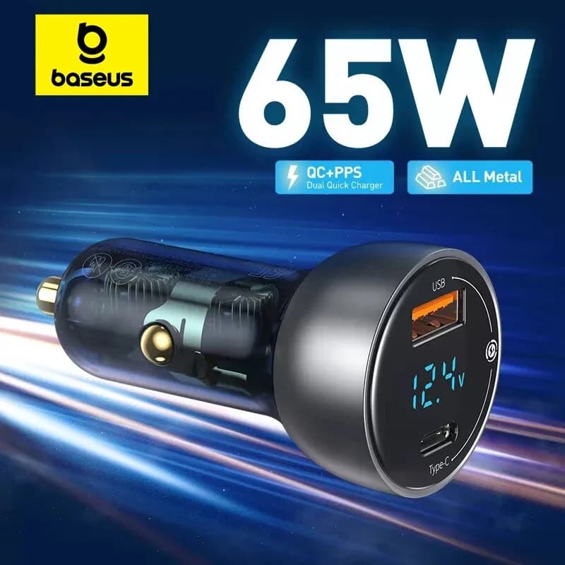 ที่ชาร์จรถยนต์ USB-C พอร์ตคู่ กำลังไฟ 65W PPS สำหรับแล็ปท็อป