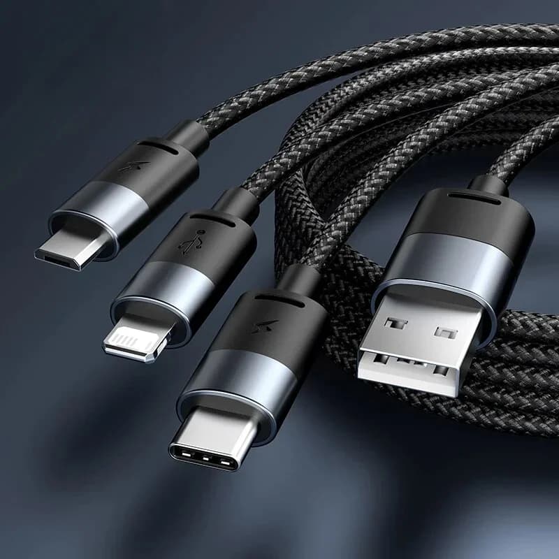 สายชาร์จเร็ว 3-in-1 หัว Type-C และ Micro USB
