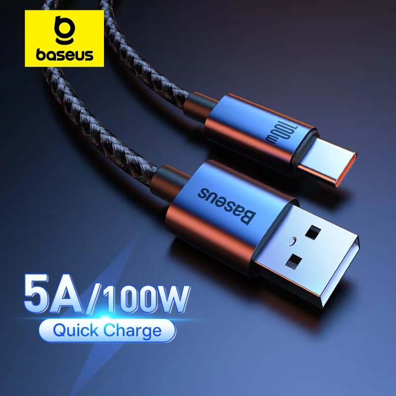 สายชาร์จ USB-C 100W แบบเร็ว สำหรับมือถือ Android
